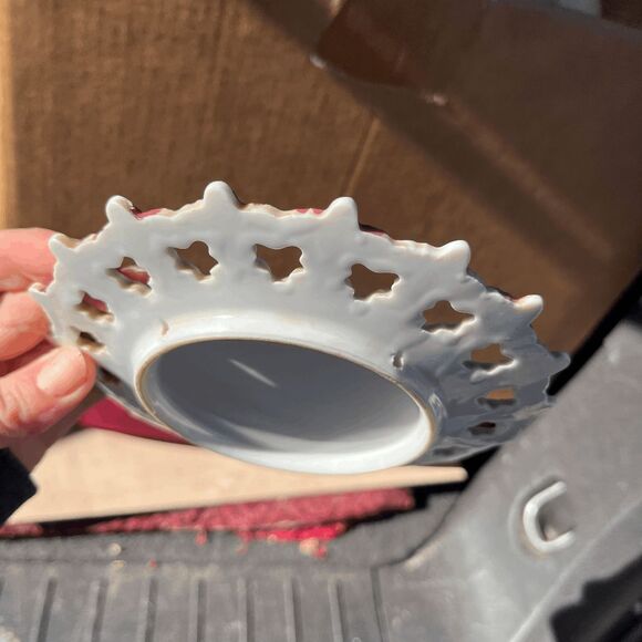 VTG Missouri Gateway Arch Souvenir Plate St. Louis Pink Gold Rim Lattice Edge - Picture 2 of 8